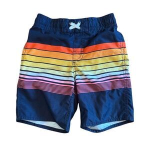 Old Navy Boys' Rainbow Stripe Swim Trunks Size S Multicolor